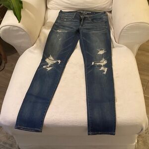 American Eagle Outfitters Ripped Blue Skinny Jeans